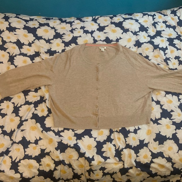 Old Navy Sweaters - Tan Cropped Cardigan